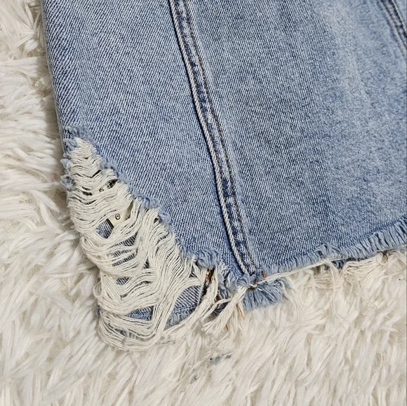 NWT Size 24 Free People Parker Denim Wrap Skirt Mini Skirt Surf's Up - Picture 8 of 12